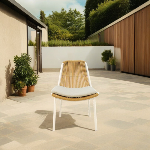 Hot Sale Aluminum Tube Chairs Rattan Dining Room Patio Outdoor Furniture Garden Dining Chairs