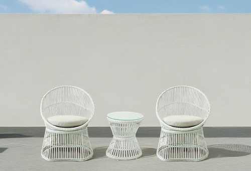 Steel Rattan Bistro Set of 3