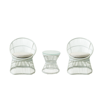 Steel Rattan Bistro Set of 3