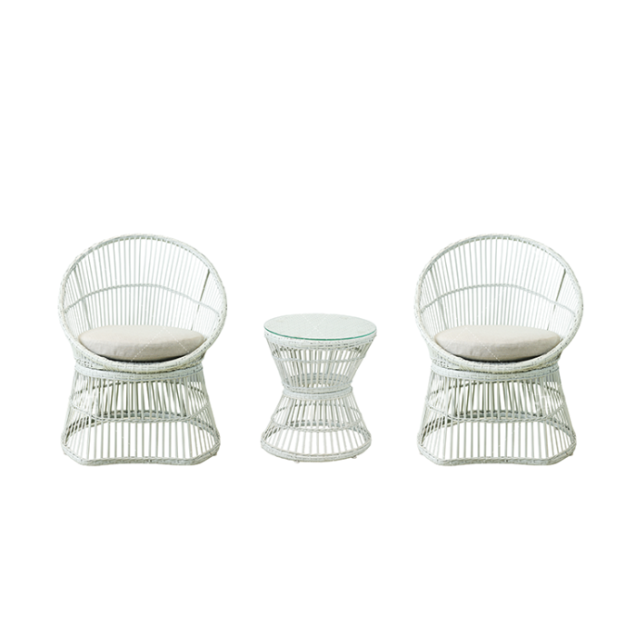 Steel Rattan Bistro Set of 3