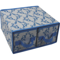 Foldable  Non-woven folding storage box with 2 drawers