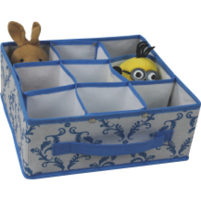 Non-woven folding storage box with 9 compartments