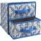 Non-woven folding storage box with 2 drawers