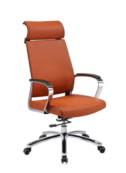 High Back Swivel Office Chair with Headrest, SS Base and Armrest (YF-9605A-1)