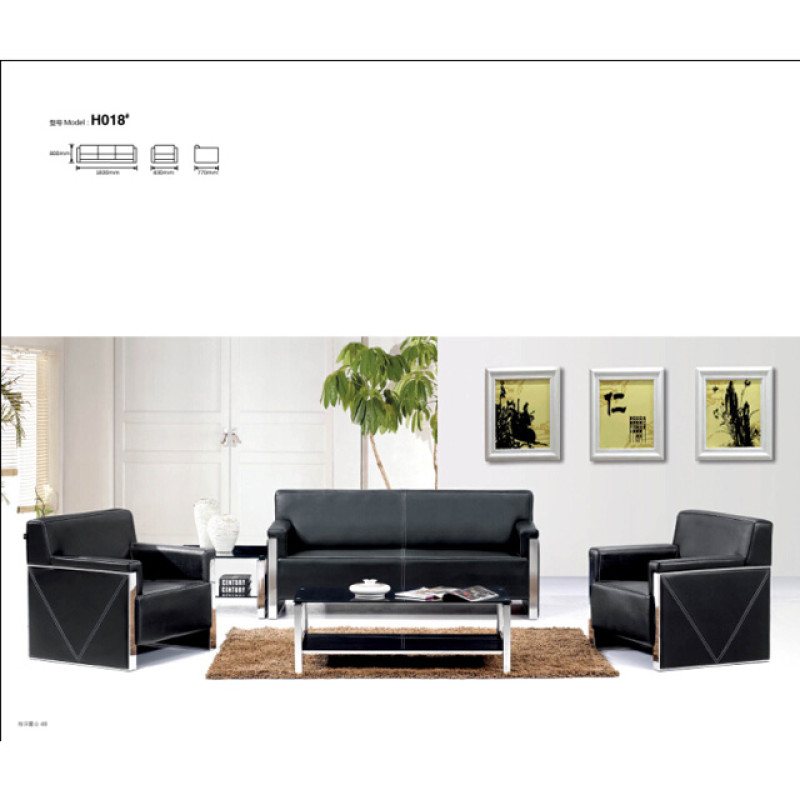 Wholesale Modern Stainless Steel Sofa Office Meeting Sofa leather furniture(SF-H018)