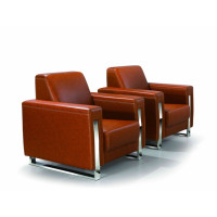 Wholesale Modern Stainless Steel Sofa Office Meeting Sofa leather furniture(SF-H018)
