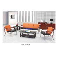 Modern Classic Office Leather Sofa with Stainless Frame