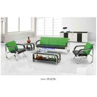 Modern Classic Office Leather Sofa with Stainless Frame