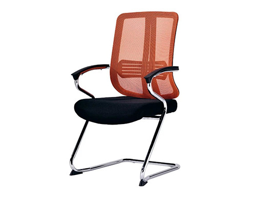 Office Armchair with Upholstered Mesh Fabric Seatback(YF-C110 Red)