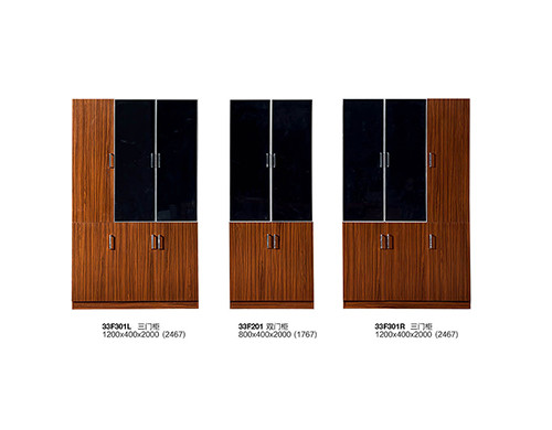 Modern Office 3 Doors Wooden File Cabinet With Glass Door(YF-26F306L)