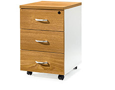 Mobile file storage cabinet with wooden color,three drawers,handle and lock.(YF-18G01)