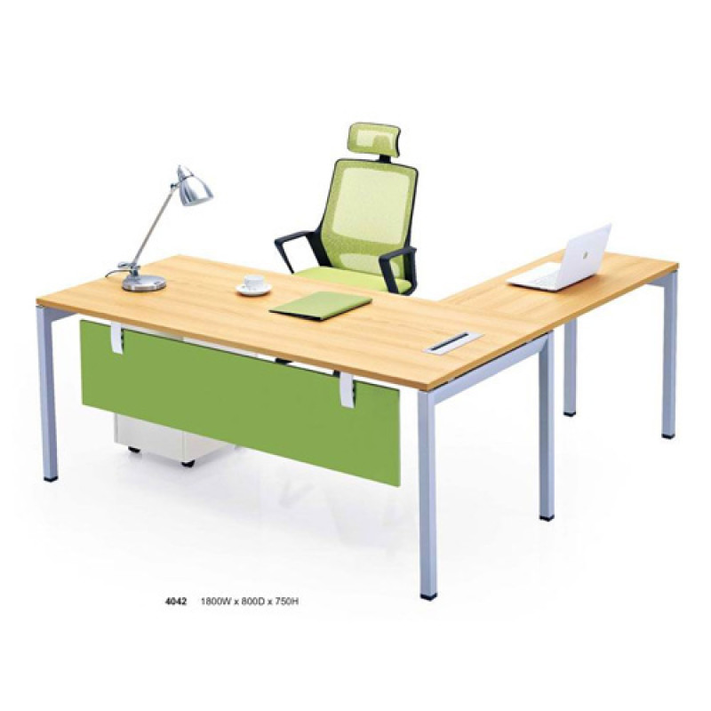 Wooden L Shaped Manager Office Desk with Office Task Chair (YF-D4042)