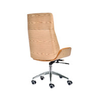 High back Adjustable Rotatable Leather&PU Office Executive Chair with Plastic cover, Chrome base.(YF-D-001)
