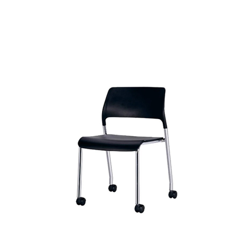 Office Stacking Chair with plastic seat and back, chrome base,with wheels(YF-X04)
