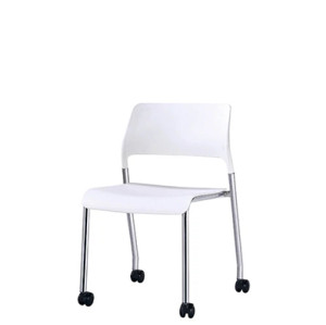 Office Stacking Chair with plastic seat and back, chrome base,with wheels(YF-X04)