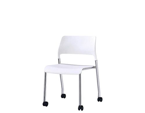 Office Stacking Chair with plastic seat and back, chrome base,with wheels(YF-X04)