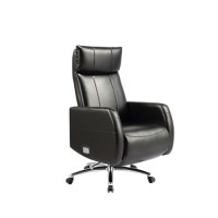 Wholesale executive office chair with genuine leather, metal structure inside, aluminum base