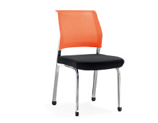 Wholesale Office Stacking Chair With Plastic Seat And Back, Chrome Base,With Wheels(YF-2617)