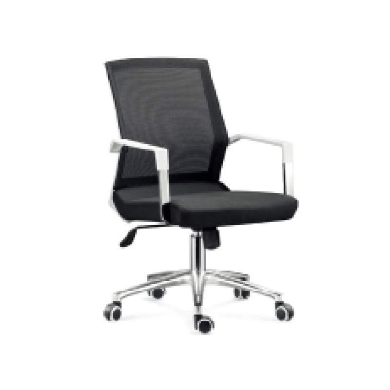 Wholesale mid-back mesh office task chair with chrome base and armrests(YF-5607-B)