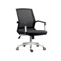 Wholesale mid-back mesh office task chair with chrome base and armrests(YF-5607-B)