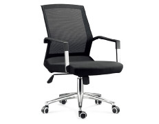 Wholesale mid-back mesh office task chair with chrome base and armrests(YF-5607-B)