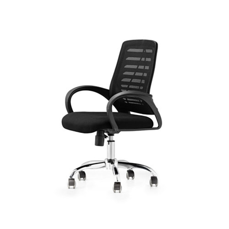 Mesh Office Visitor Chair With Mesh Seat And Back, Chrome Base,Plastic Cover Of Amrest(YF-5535)