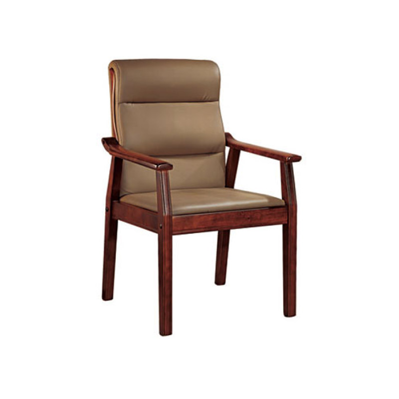 Wholesale Modern Wooden Leather Visitor Chair With Armrests(YF-206)