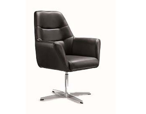 PU Leather Swivel Guest Chair for Reception Area Use
