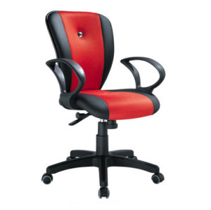 Double-color Leather Swivel Task Chair with Armrest and Castor Base (YF-3013)