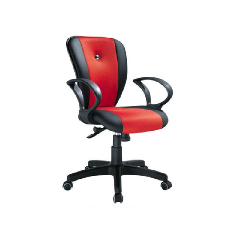 Double-color Leather Swivel Task Chair with Armrest and Castor Base (YF-3013)