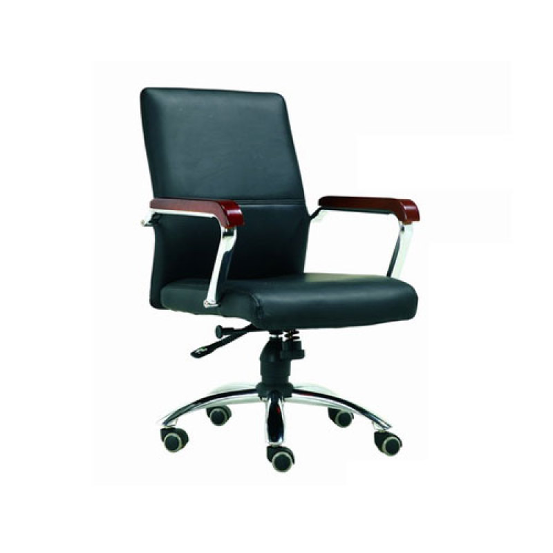Mid-Back PU Leather Office Task Swivel Chair With Aluminum Armrest And Aluminum Base(YF-3090)