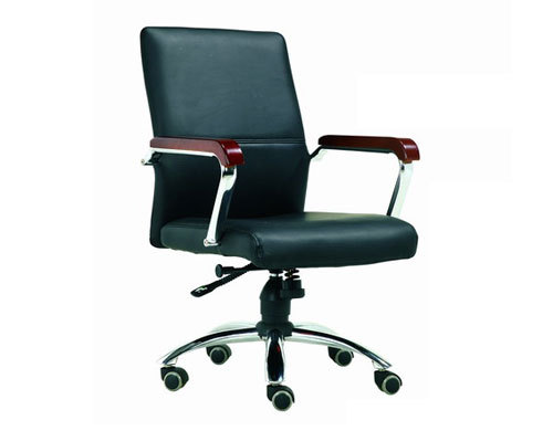 Mid-Back PU Leather Office Task Swivel Chair With Aluminum Armrest And Aluminum Base(YF-3090)