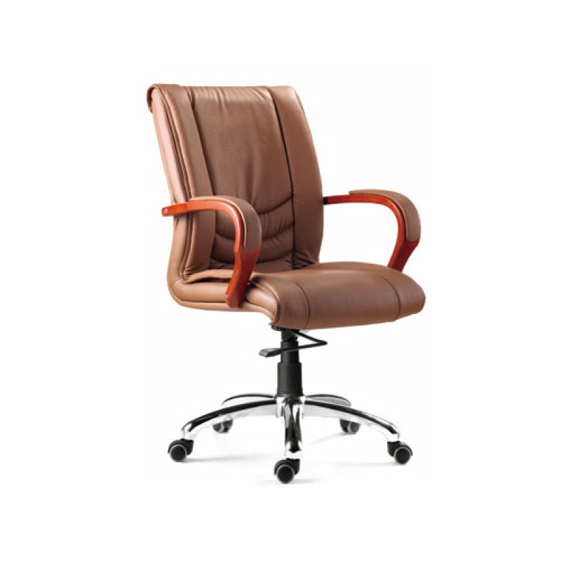 Mid-Back Leather Office Executive Swivel Chair With Aluminum Base(YF-8320)