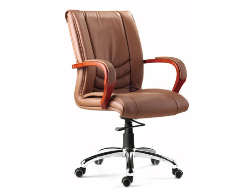 Mid-Back Leather Office Executive Swivel Chair With Aluminum Base(YF-8320)