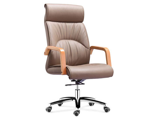 Wholesale leather swivel office chair with PP armrests and aluminum base(YF-9363)