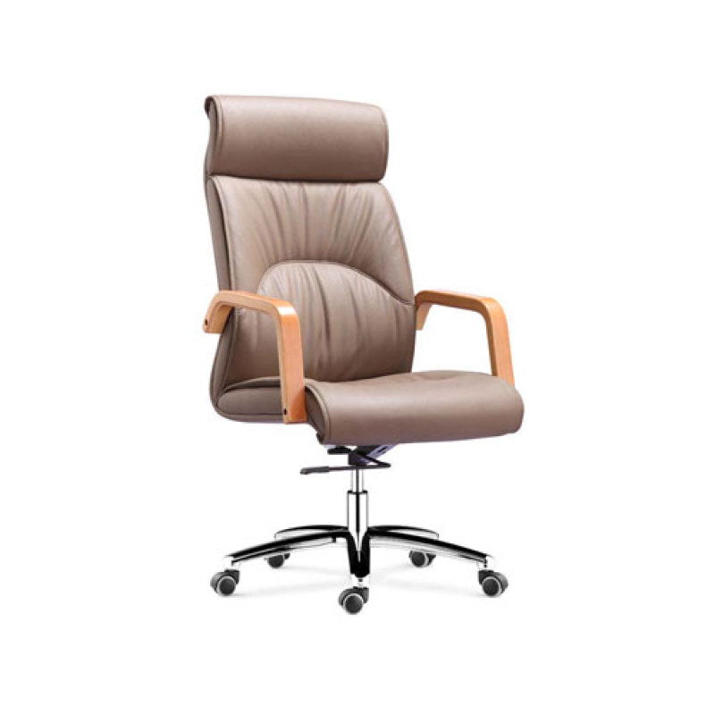 Wholesale leather swivel office chair with PP armrests and aluminum base(YF-9363)