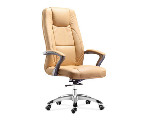 Wholesale leather swivel office chair with PP armrests and aluminum base(YF-9365)