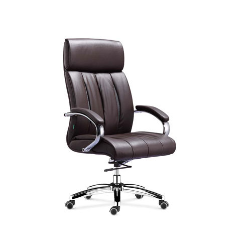 Wholesale leather swivel office chair with chrome base(YF-9373)