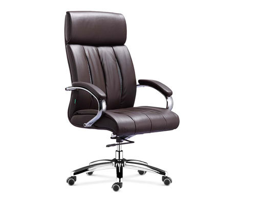 Wholesale leather swivel office chair with chrome base(YF-9373)