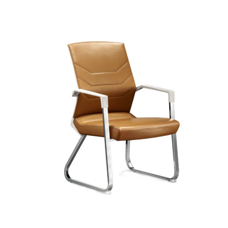 Wholesale Middle Back Yellow PU Conference Chair with Metal Frame and Armrests(YF-2606)