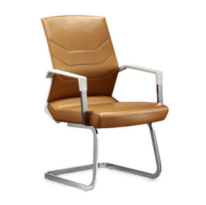 Wholesale Middle Back Yellow PU Conference Chair with Metal Frame and Armrests(YF-2606)