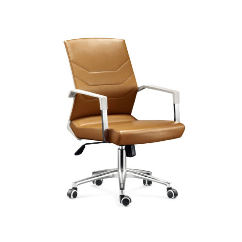 Wholesale leather office task chair with chrome base and armrests(YF-8606)