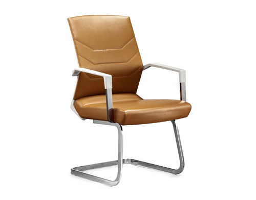 Middle Back Yellow PU Conference Chair with Metal Frame and Armrests(YF-2606B)