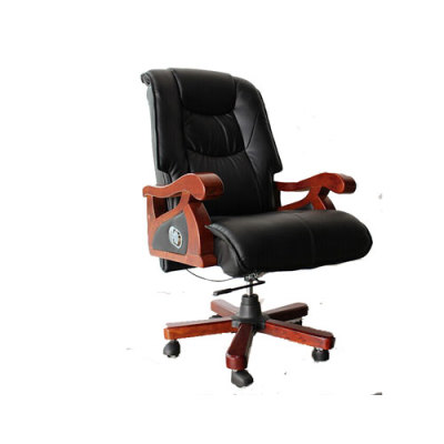 Wooden Frame Executive office chair with wood armrest and base,gas-lift, PU caster(YF-9279)
