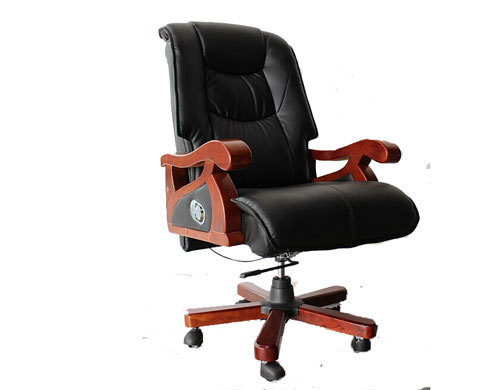 Wooden Frame Executive office chair with wood armrest and base,gas-lift, PU caster(YF-9279)