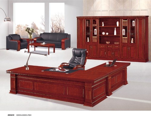 L-Shaped Modern Executive Desk with Visitor Sofa and File Cabinet & Executive Office Table Supplier