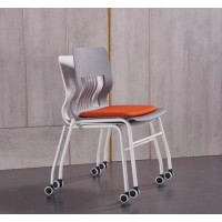 Modern Office Stacking Training Chair With Cushion And Castors(YF-LY-BM2-B)