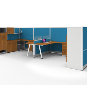 Modern Design Modular Office Furniture Private Workstation with File Cabinet and Office Screen