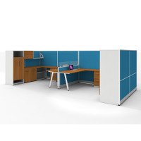 Modern Design Modular Office Furniture Private Workstation with File Cabinet and Office Screen