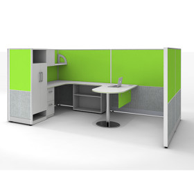 Wholesale Modern Office Furniture Workstation Desk with File Cabinet and Office Screen YF-JM(60)